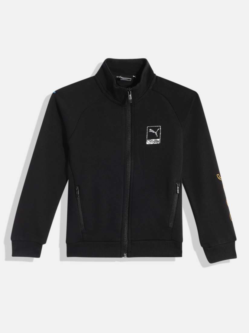 Buy one8 x PUMA Boys Black Solid Knitted Virat Kohli Logo Full Zip Regular Fit Bomber Jacket Jackets for Boys 18935790 Myntra