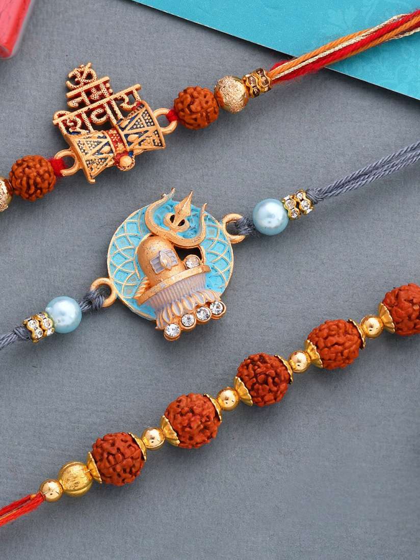 Buy Dare by Voylla Set of 3 Deity Inspired Lord Shiva Rakhi Rakhi for Men 18941392 Myntra