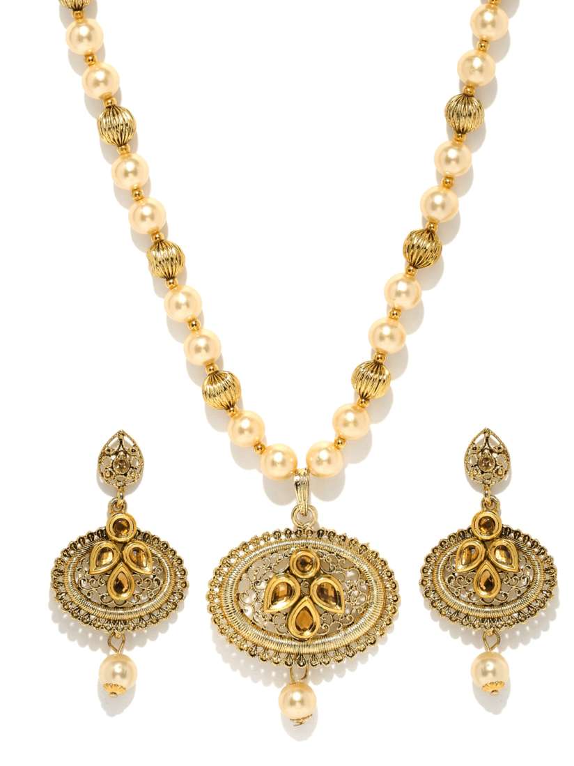 Buy Zaveri Pearls Gold Toned Jewellery Set Jewellery Set for Women 1894725 Myntra