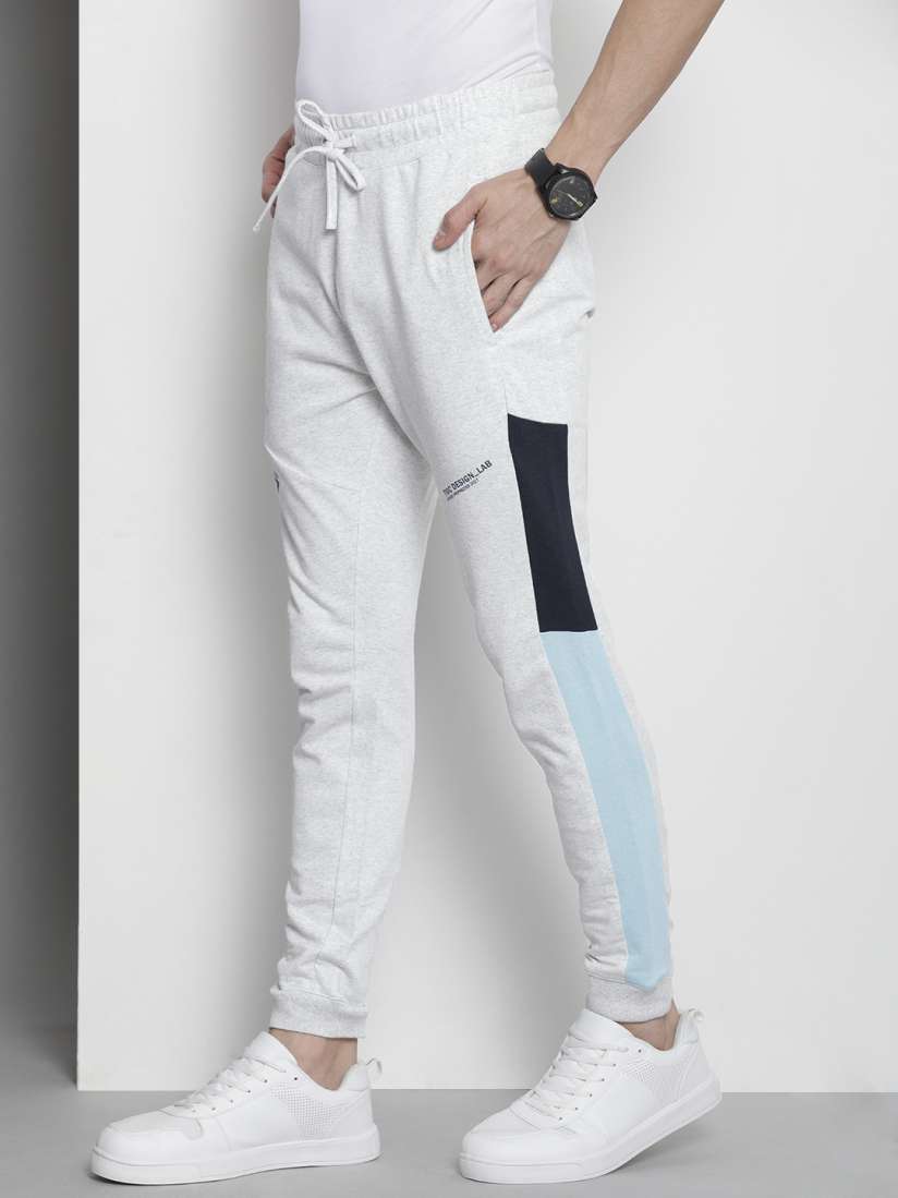 Buy The Indian Garage Co Men White Solid Side Striped Detail Joggers Track Pants for Men 18948596 Myntra