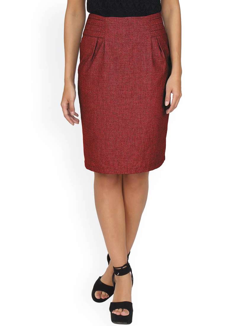 Buy 20Dresses Maroon Pencil Skirt Skirts for Women 1894864 Myntra