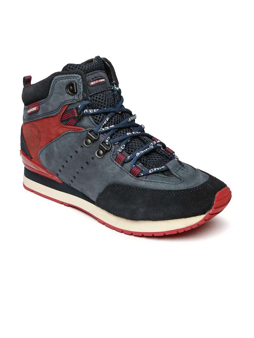 Buy Red Chief Men Navy Red Solid Leather Mid Top Sneakers Casual Shoes for Men 1894977 Myntra