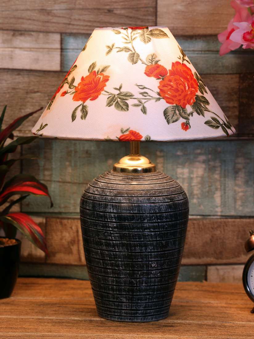 Buy foziq Grey White Printed Table Lamp Table Lamps for Unisex