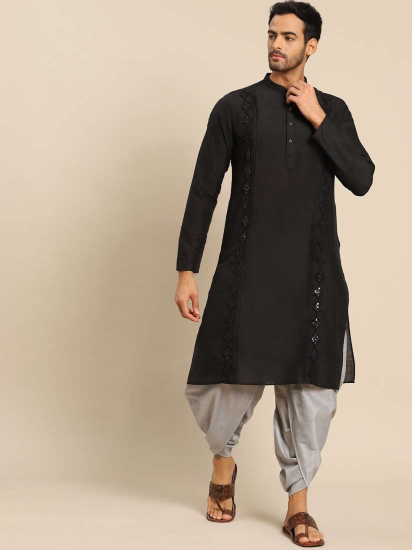 Myntra black kurta sales