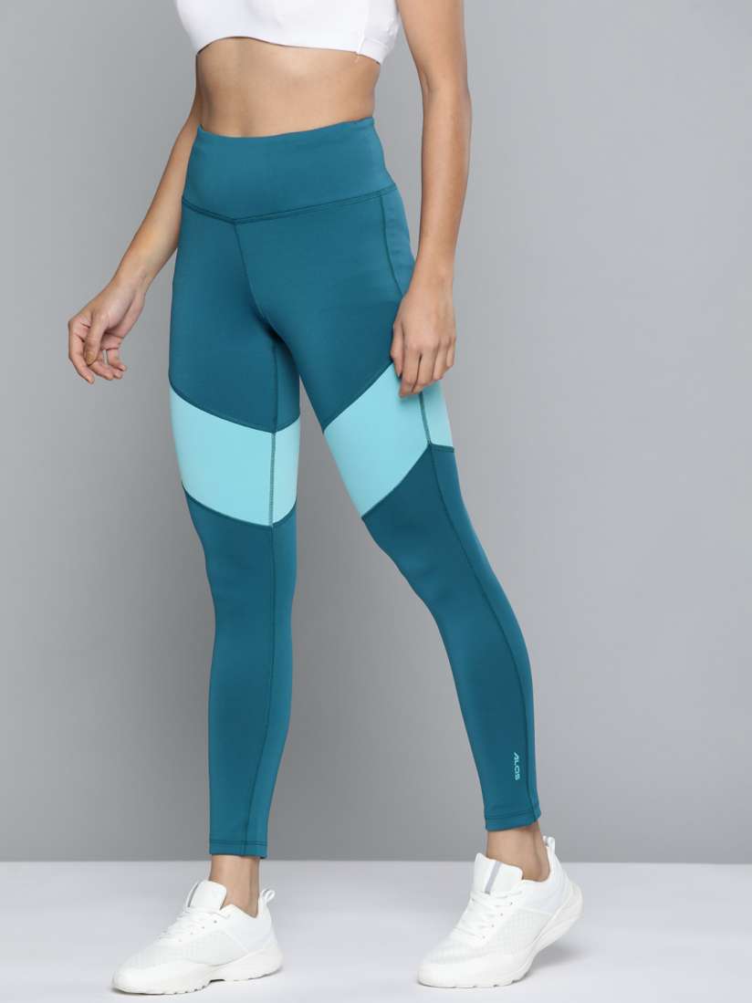 Buy Alcis Women Blue Colourblocked Sport Tights Tights for Women 18953758 Myntra