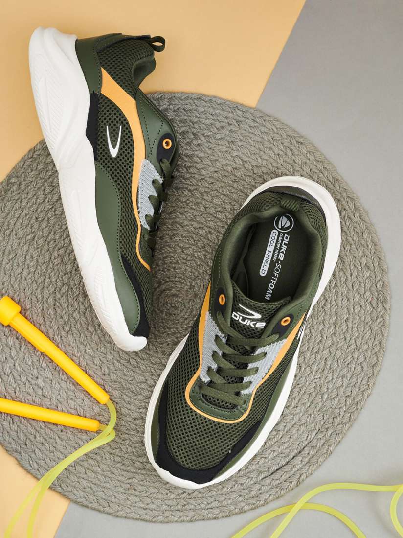 Buy Duke Men Olive Green Mesh Running Shoes Sports Shoes for Men 18953976 Myntra