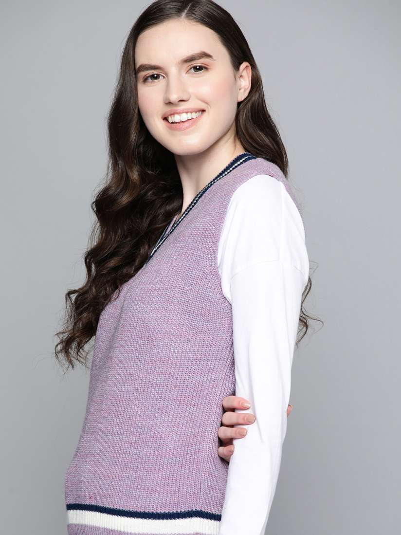 Purple sweater vest womens on sale