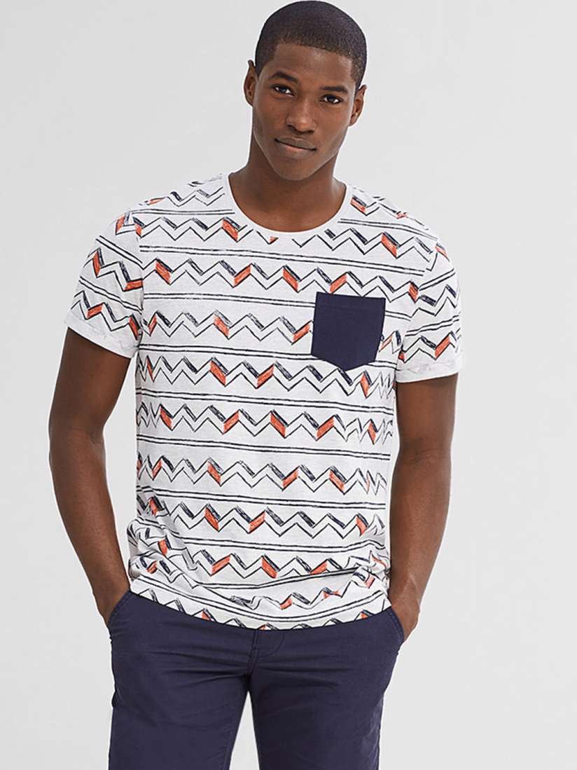 Buy ESPRIT Men Off White Printed Round Neck T Shirt Tshirts for Men Myntra
