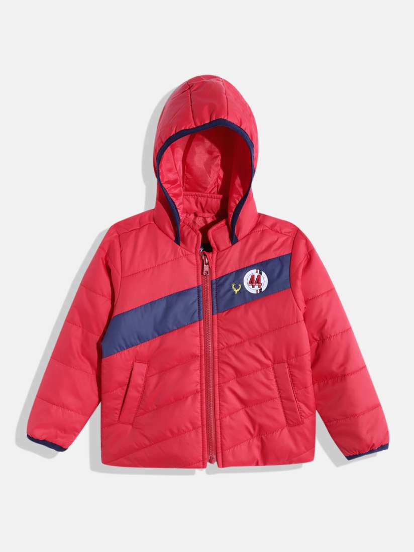 Buy Allen Solly Junior Boys Red Navy Blue Striped Hooded Padded Jacket Jackets for Boys 18970116 Myntra