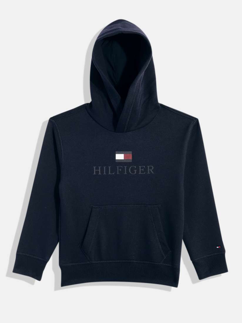 Buy Tommy Hilfiger Boys Navy Blue Brand Logo Printed Hooded Sweatshirt Sweatshirts for Boys 18971462 Myntra