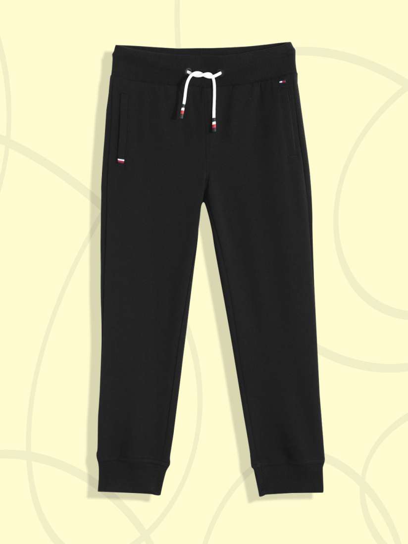 Buy Tommy Hilfiger Boys Black Regular Fit Joggers Track Pants for Boys 18972082 Myntra