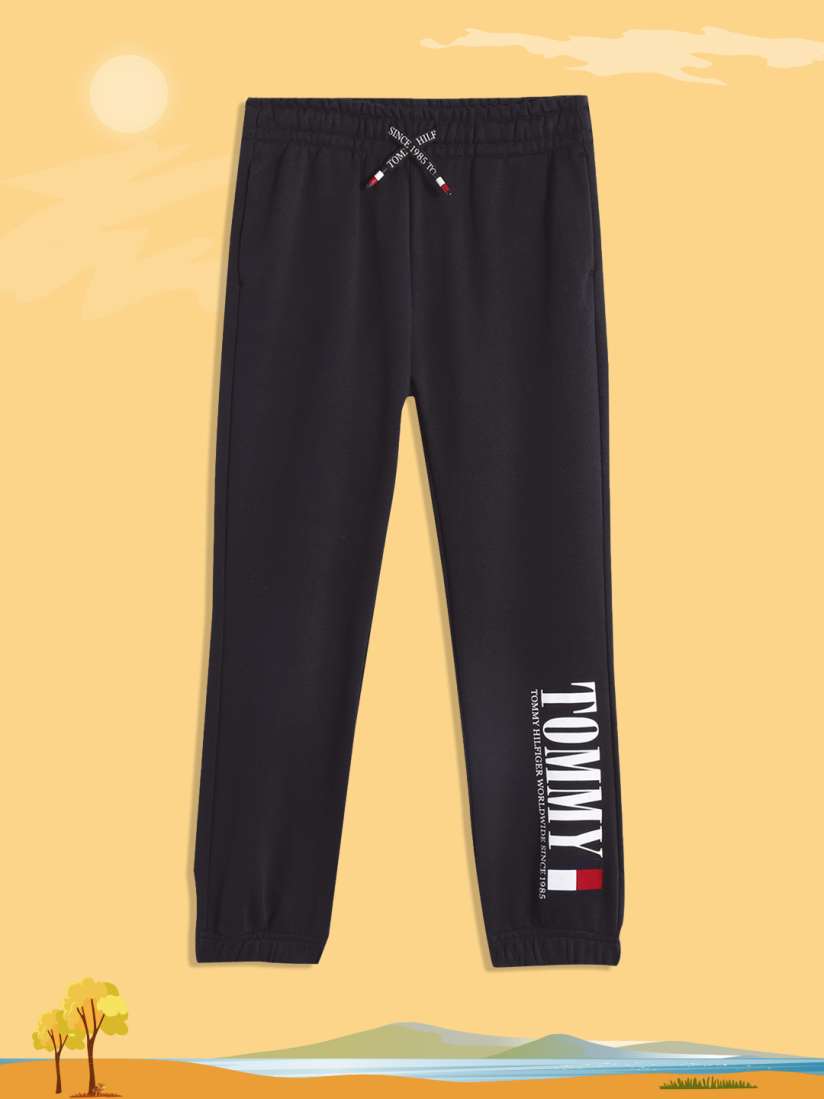 Buy Tommy Hilfiger Boys Navy Blue Printed Regular Fit Joggers Track Pants for Boys 18972866 Myntra