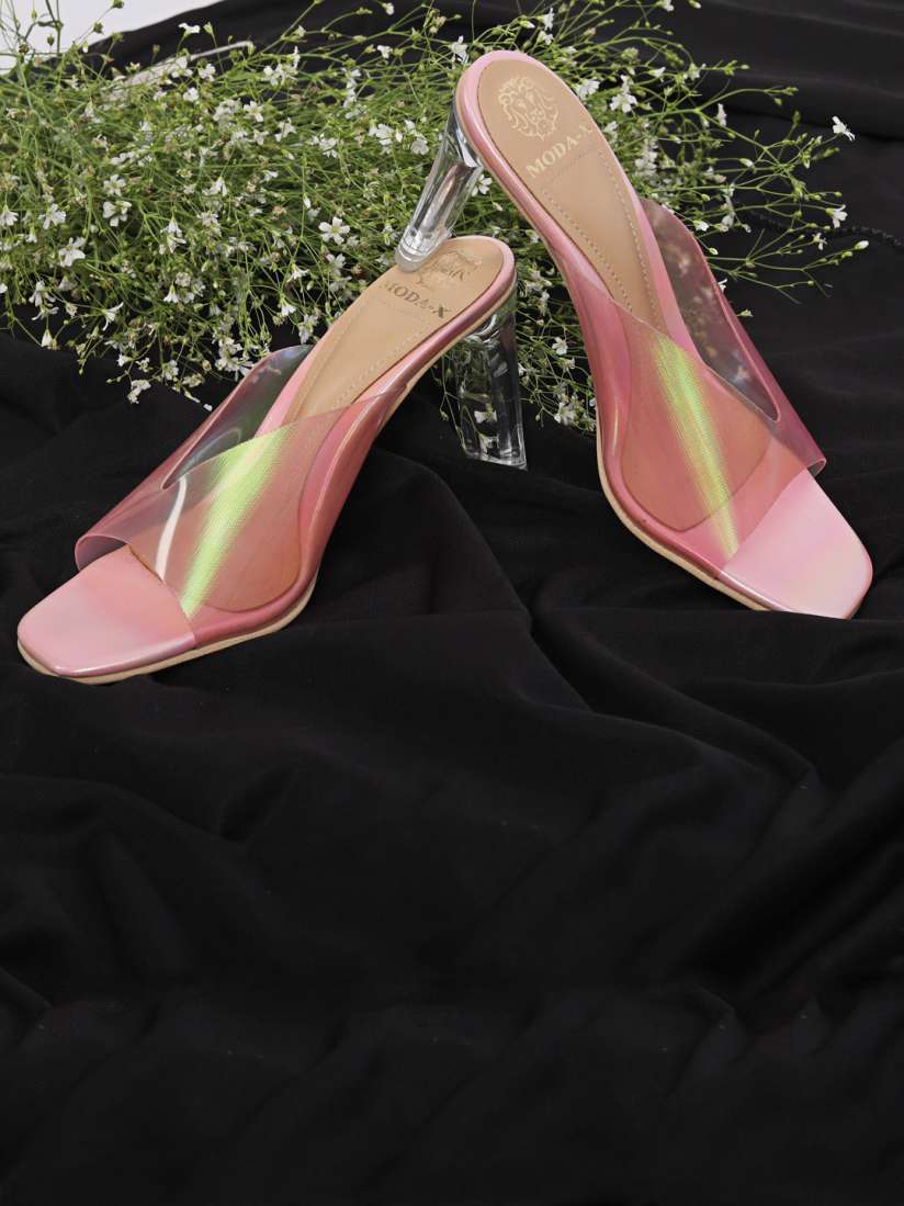 Buy MODA X Pink Transparent Heels Heels for Women 18975592 Myntra