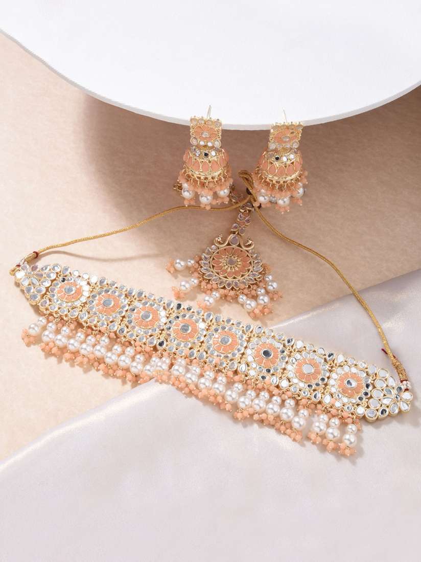 Peach kundan jewellery shop