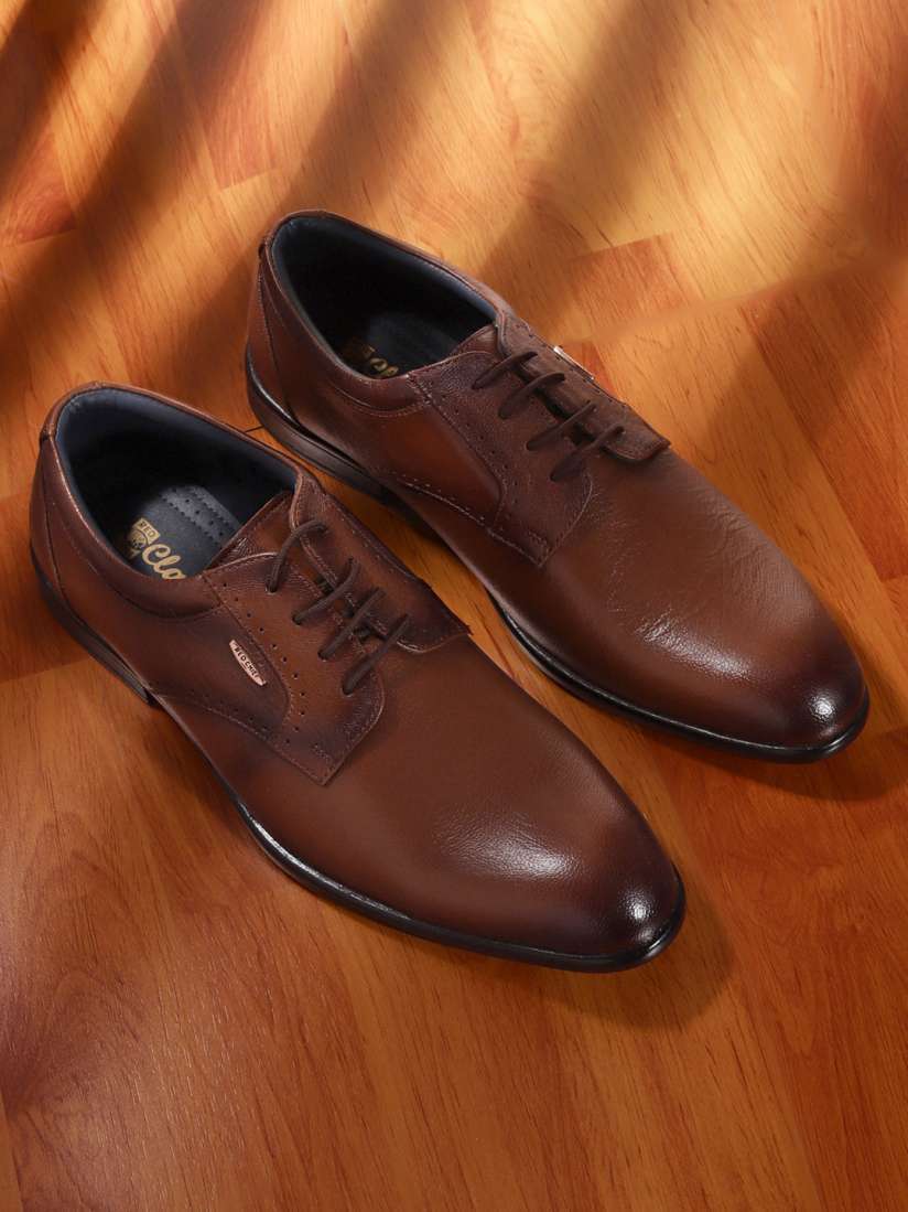 Red chief tan formal shoes shop