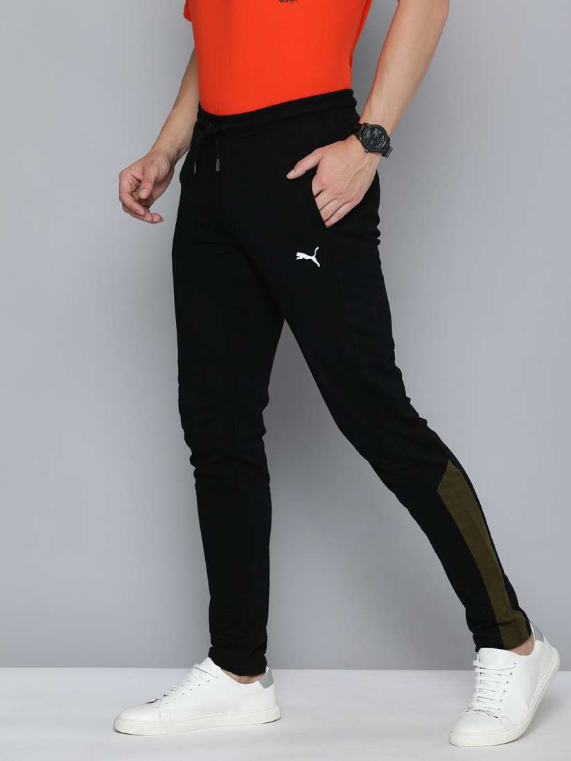 Buy Puma Men Black Slim Fit Slub Side Striped Track Pants Track Pants for Men 18981282 Myntra