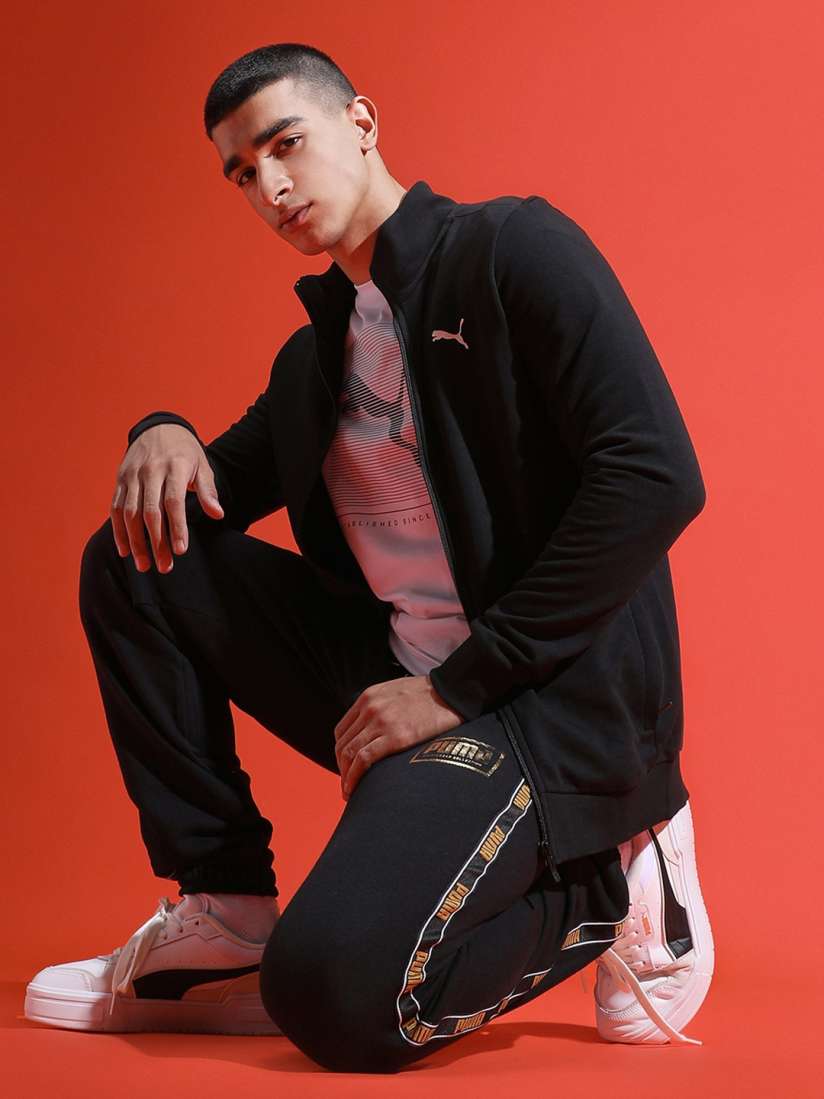 Buy Puma Men Black Slim Fit Zippered Sporty Jacket Jackets for Men 18981588 Myntra