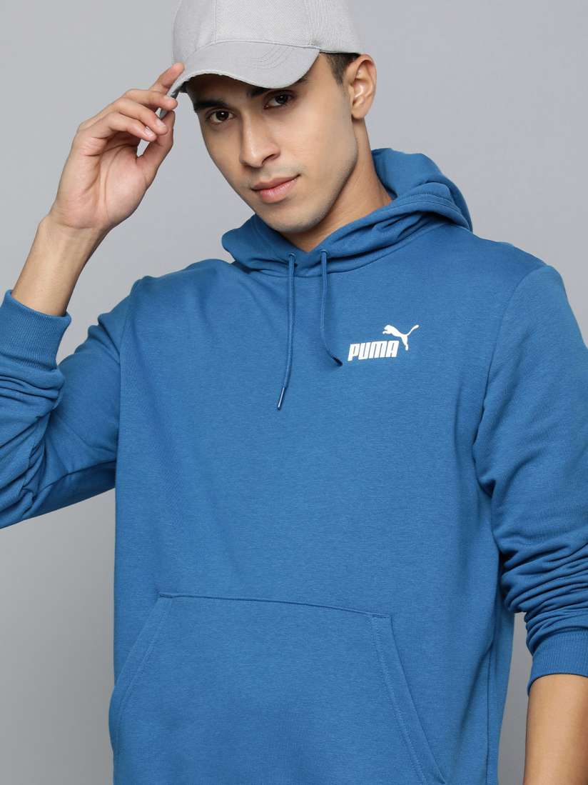 Buy Puma Men Blue Power Logo Regular Fit Hooded Sweatshirt Sweatshirts for Men 18982484 Myntra