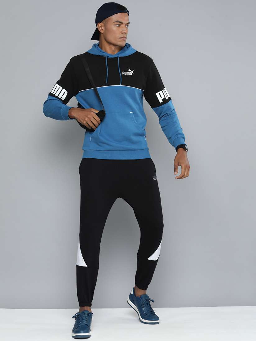 Buy Puma Men Regular Fit Colourblocked Power Hoodie Sweatshirt Sweatshirts for Men 18982528 Myntra