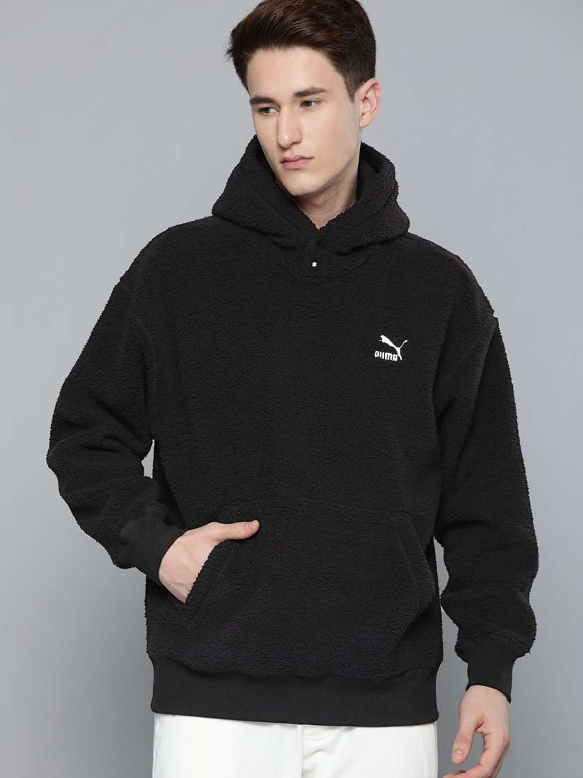 Puma check sherpa hoodie online