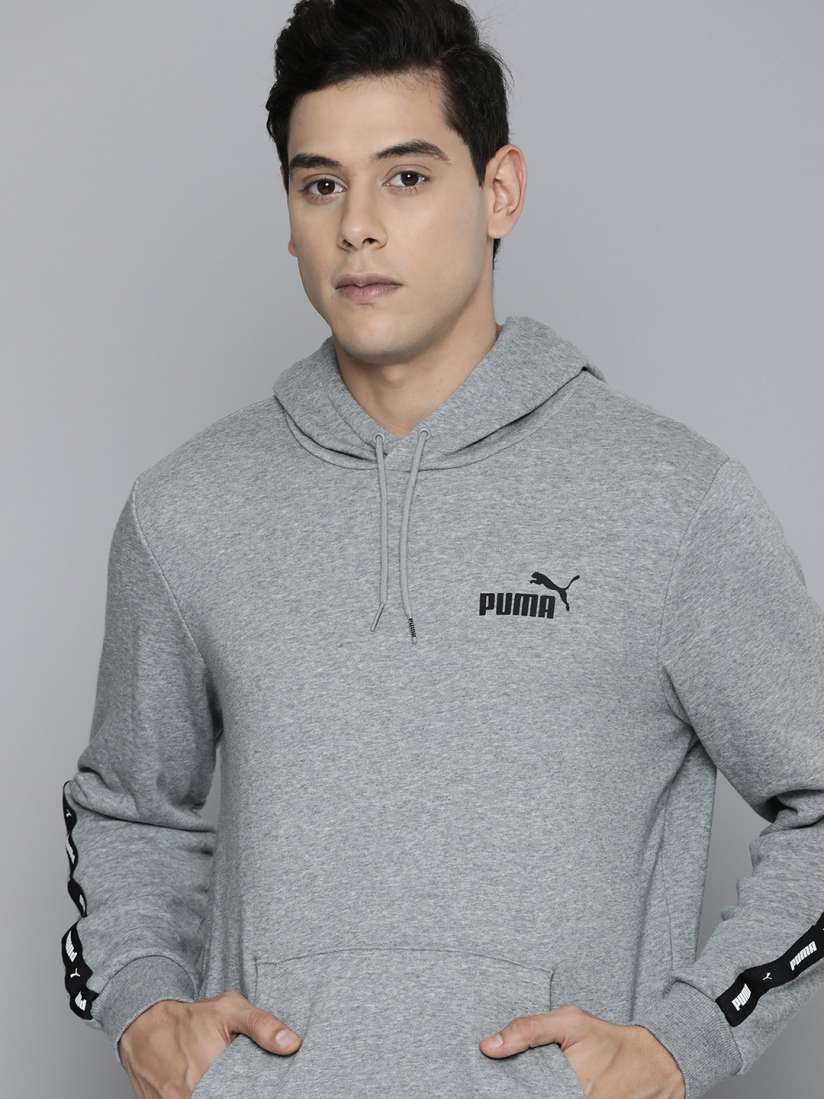 Buy Puma Men Regular Fit Solid Essential Tape Hooded Sweatshirt Sweatshirts for Men 18982676 Myntra