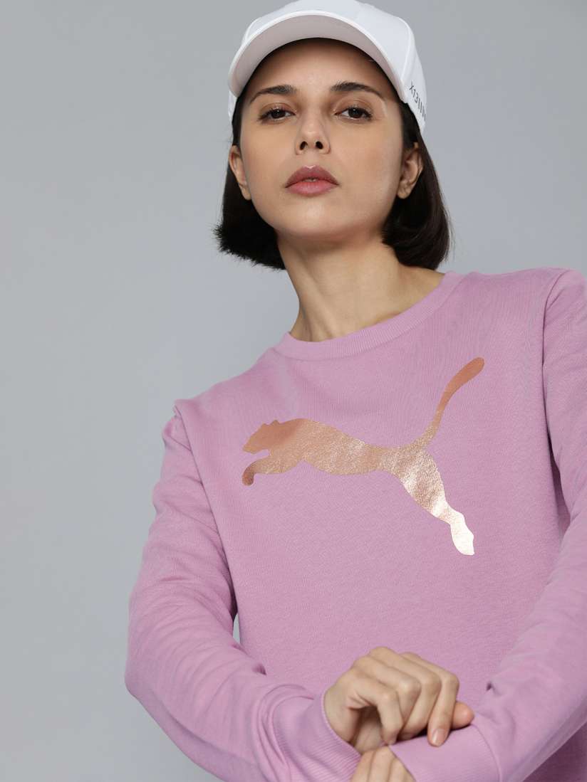 Buy Puma Women Purple Brand Logo Printed Casual Sweatshirt Sweatshirts for Women 18982822 Myntra