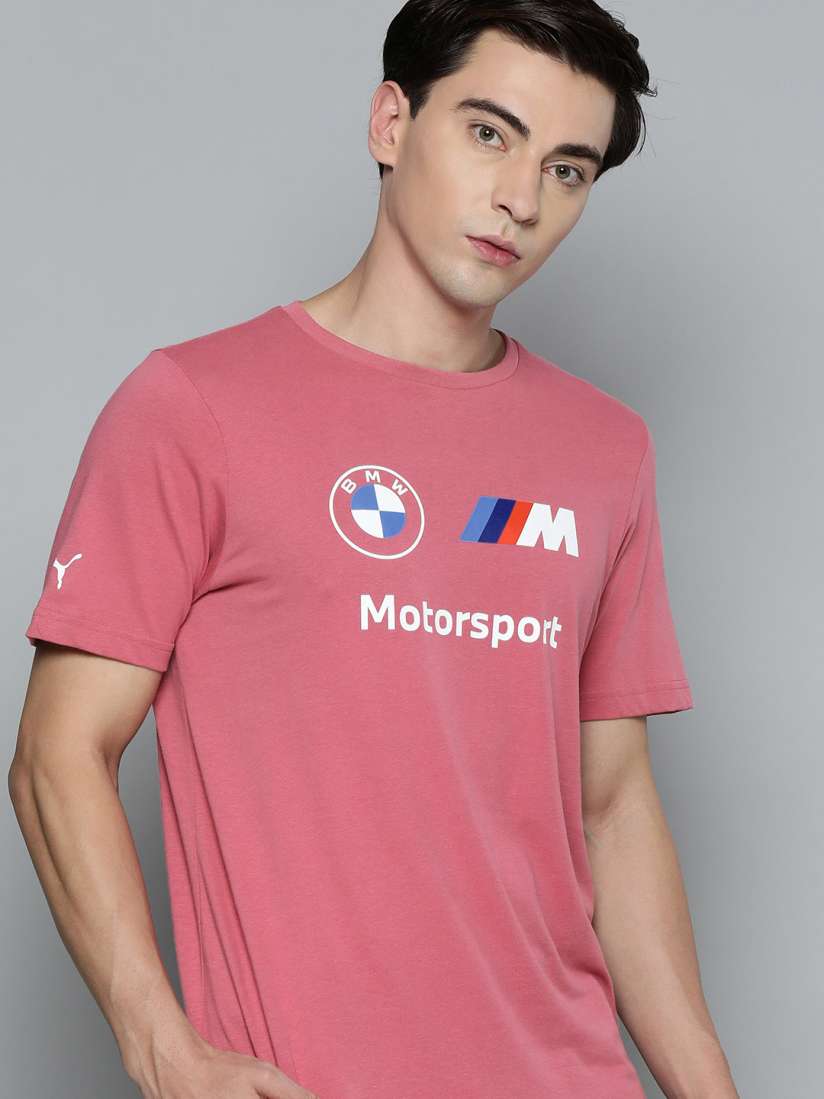 Buy PUMA Motorsport Men Pink Brand Logo BMW Motorsport Printed Pure Cotton T shirt Tshirts for Men 18983084 Myntra