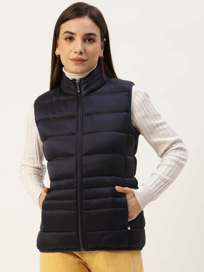 Buy Monte Carlo Women Navy Blue Solid Padded Jacket Jackets for Women 18983630 Myntra