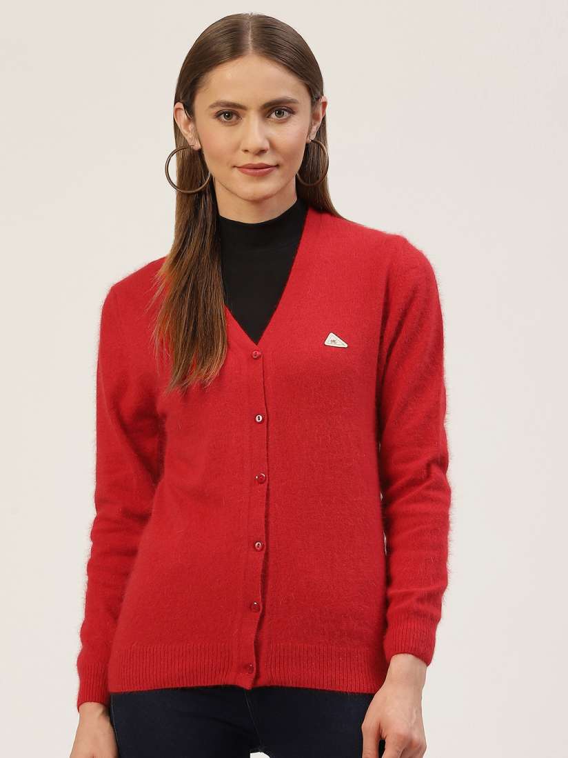 Buy Monte Carlo Women Red Solid Cardigan Sweaters for Women 18983746 Myntra
