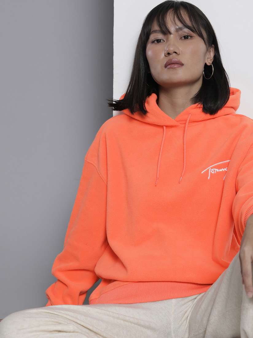 Tommy hilfiger sweatshirt orange cheap