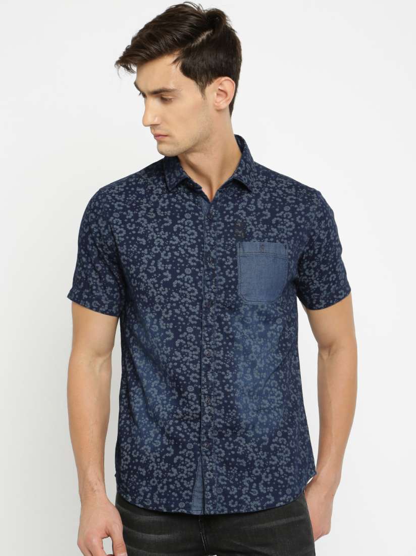 Buy SF JEANS by Pantaloons Men Blue Printed Casual Shirt Shirts for Men 1898724 Myntra