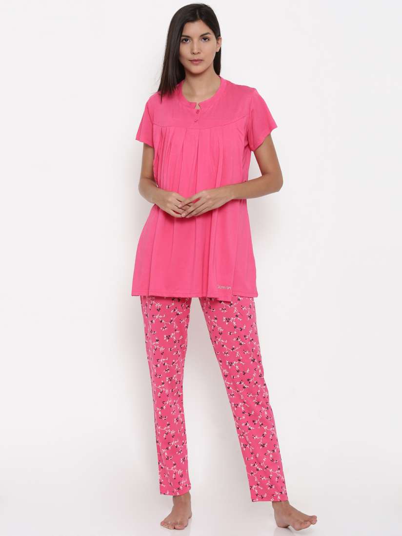 Buy Kanvin Pink Printed Nursing Nightsuit KSS17179B Night suits for Women 1899393 Myntra