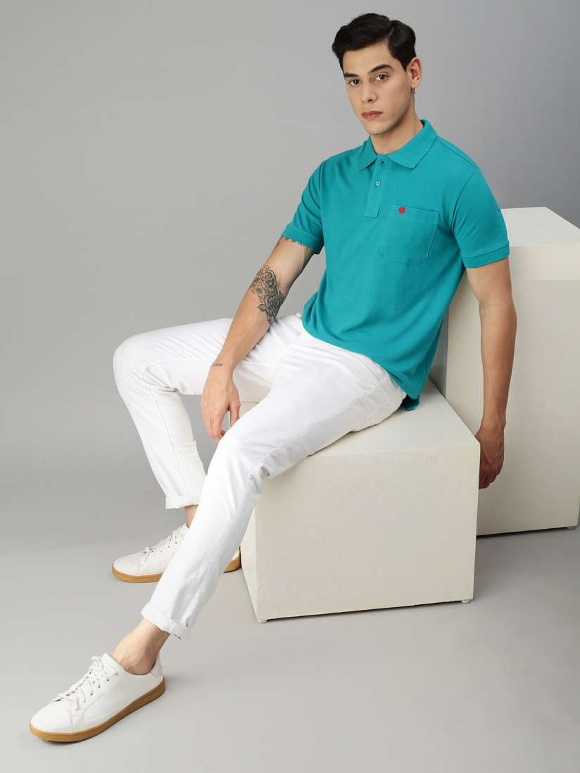 Buy ONN Men Sea Green Polo Collar T shirt Tshirts for Men 18996018 Myntra