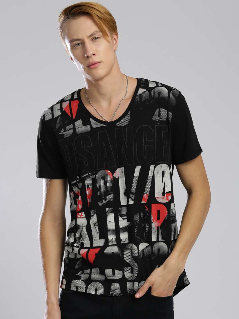 Buy GUESS Men Black Printed Round Neck T Shirt Tshirts for Men Myntra