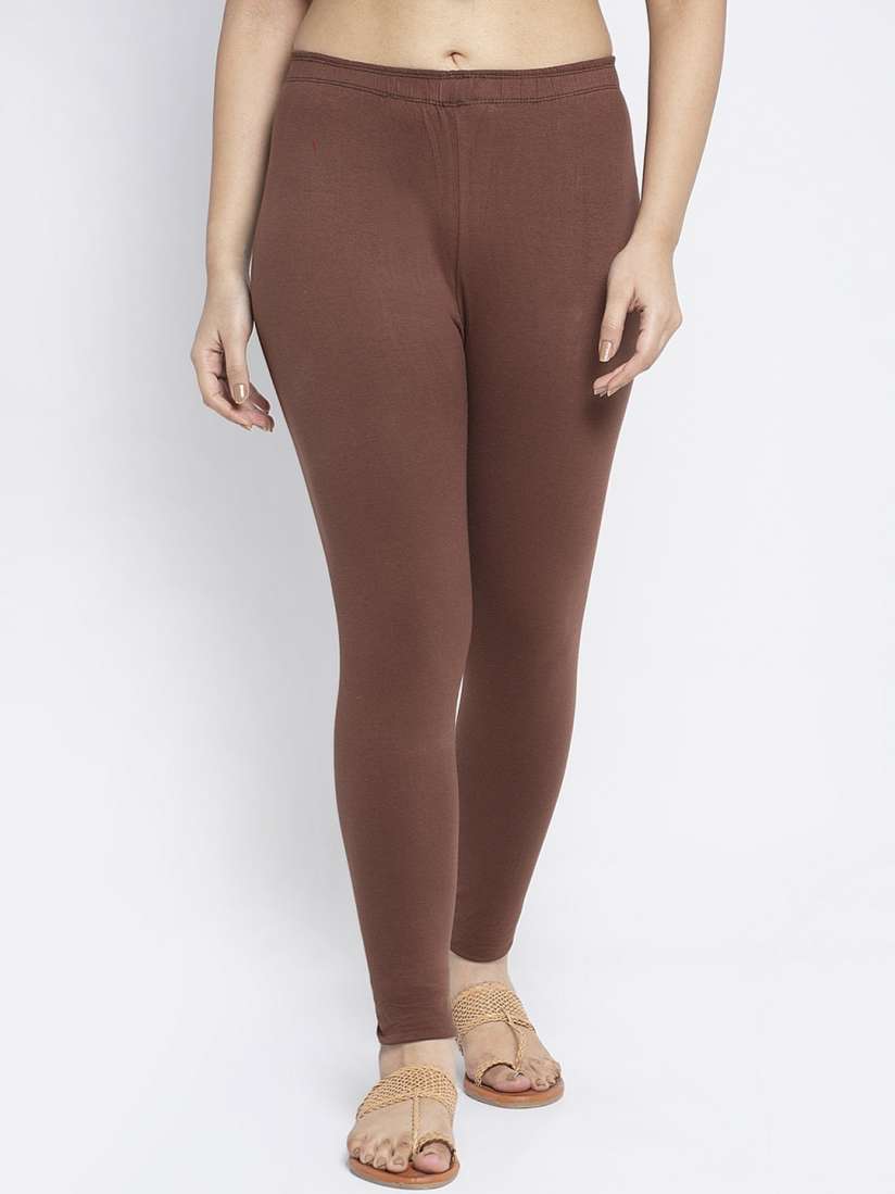 Brown cotton leggings clearance