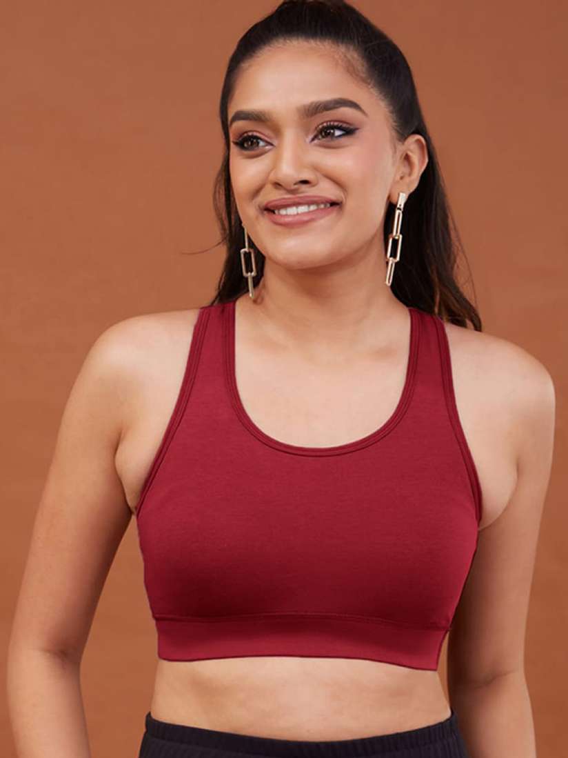 Buy Nykd All day Essential Cotton Basic Racerback Sports Bra NYK059 Bra for Women 19000262 Myntra
