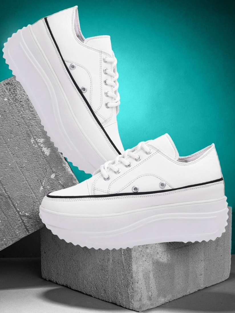 Buy VENDOZ Women White Sneakers Casual Shoes for Women 19001566 Myntra