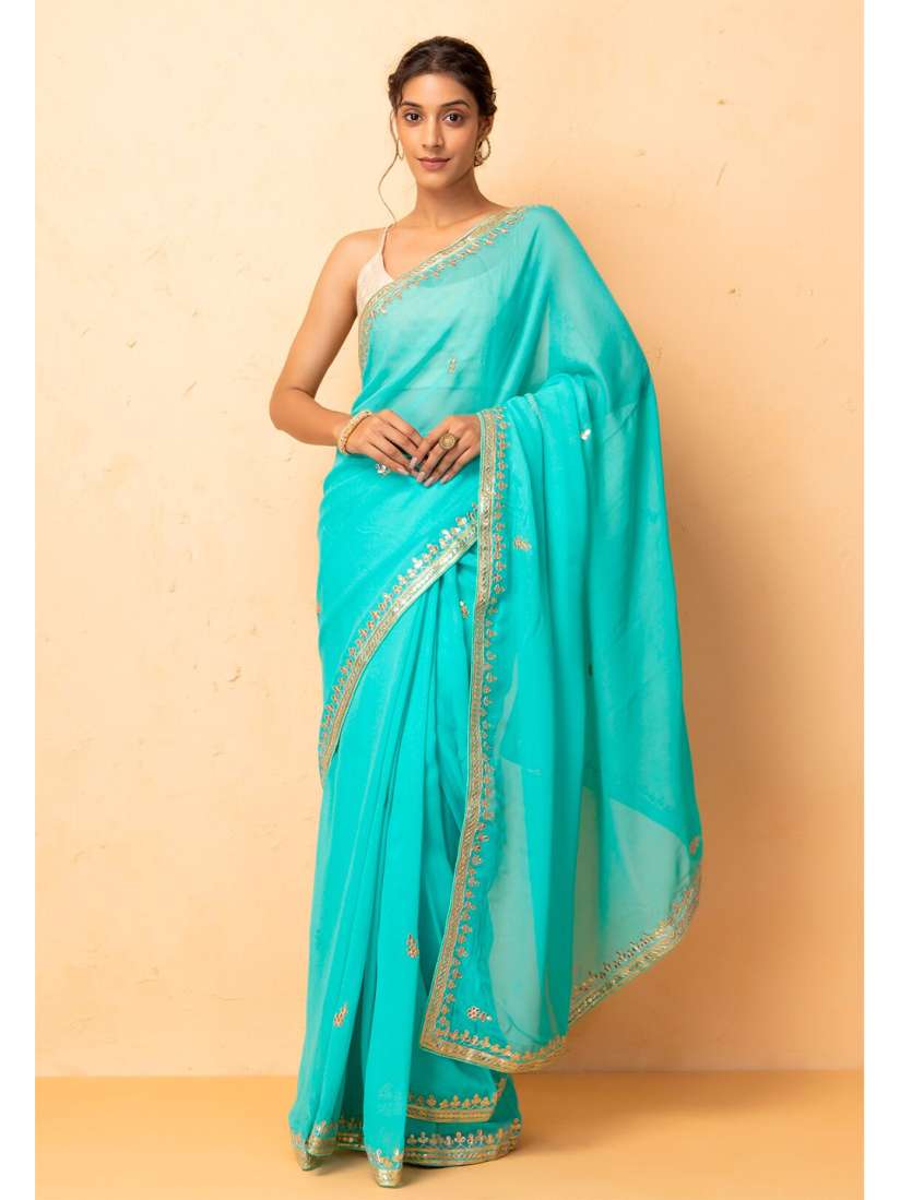 Buy Geroo Jaipur Handcrafted Gota Patti Georgette Saree Sarees for Women 19002476 Myntra