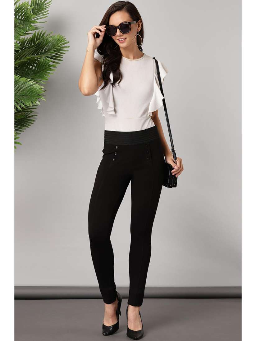 Buy Lakshita Women Black Solid Skinny Fit Jeggings Jeggings for Women 19003846 Myntra