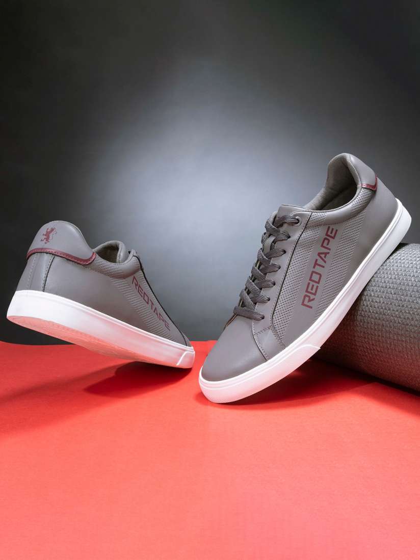 Red and gray sneakers online
