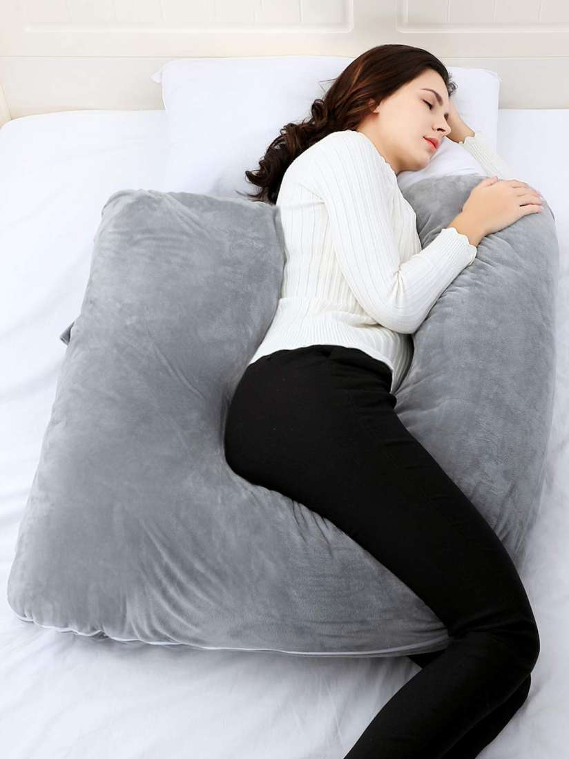 Buy Pum Pum Grey Solid L Shaped Maternity Pillows Pillows for Unisex 19004316 Myntra
