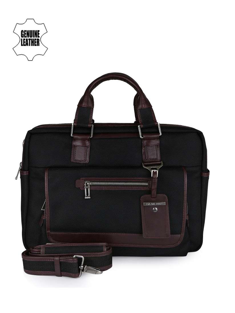 Buy Da Milano Men Black Brown Laptop Bag Laptop Bag for Men 1900526 Myntra