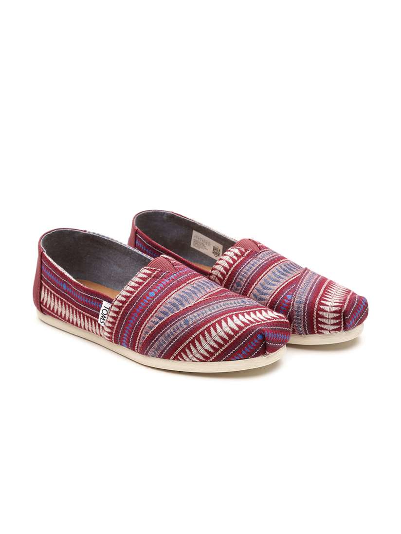Buy TOMS Women Maroon Patterned Slip Ons Casual Shoes for Women 1900531 Myntra