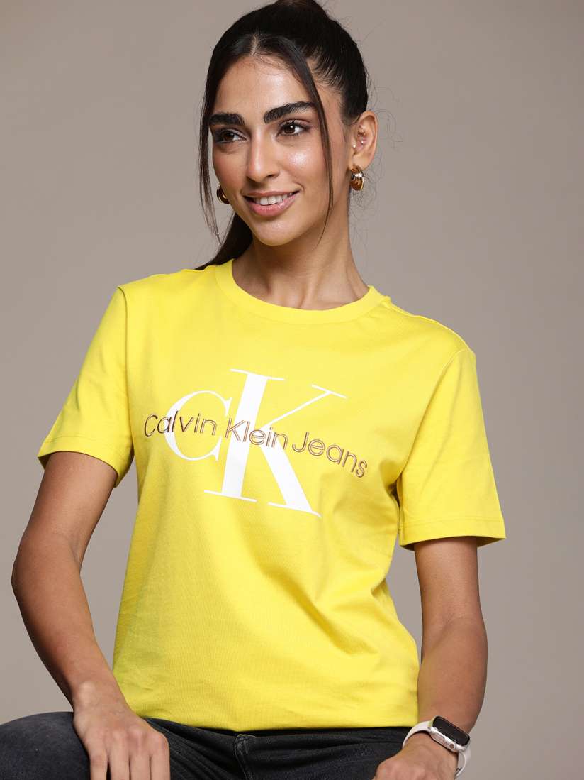 Yellow calvin klein t shirt discount