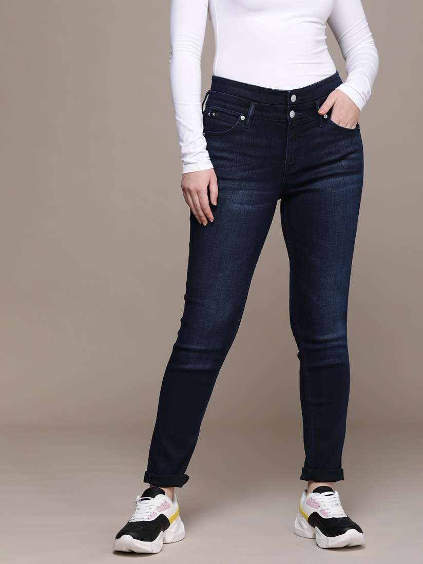 Buy Calvin Klein Jeans Women Blue Skinny Fit High Rise Light Fade Stretchable Jeans Jeans for Women 19008410 Myntra