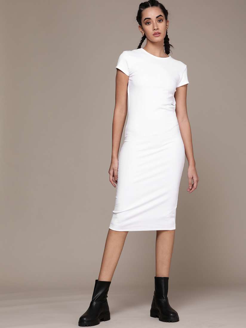Calvin klein white midi dress clearance