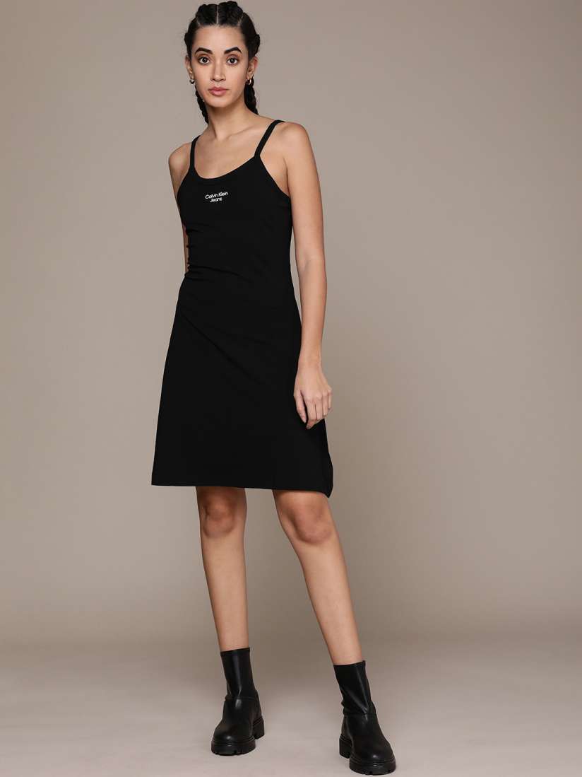 Calvin klein black a line dress store