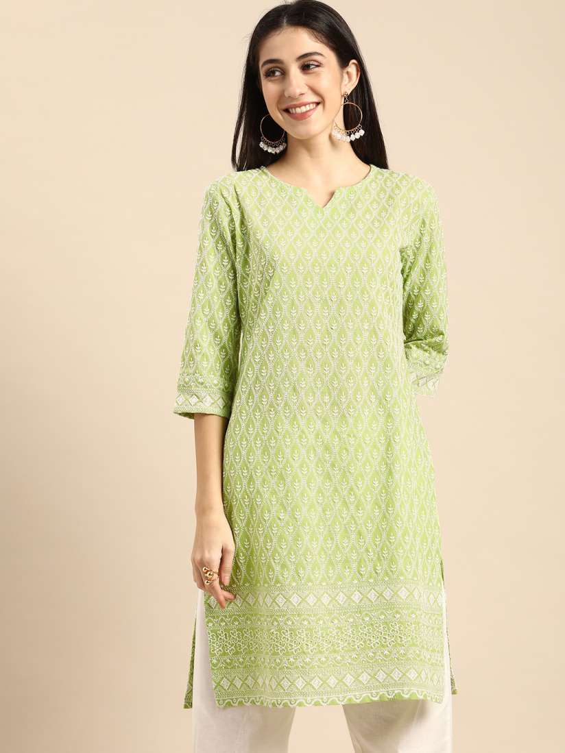 Myntra green kurti clearance