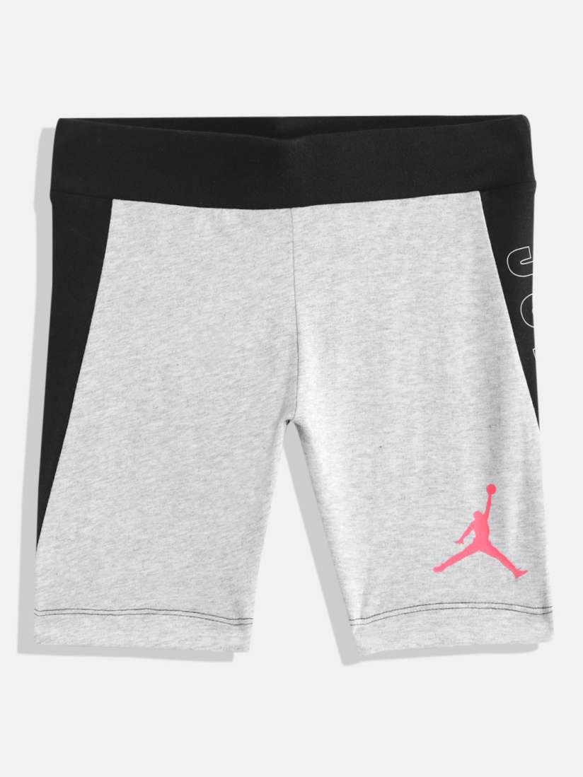 Buy Jordan Girls Grey Melange Colourblocked Shorts Shorts for Girls 19013980 Myntra