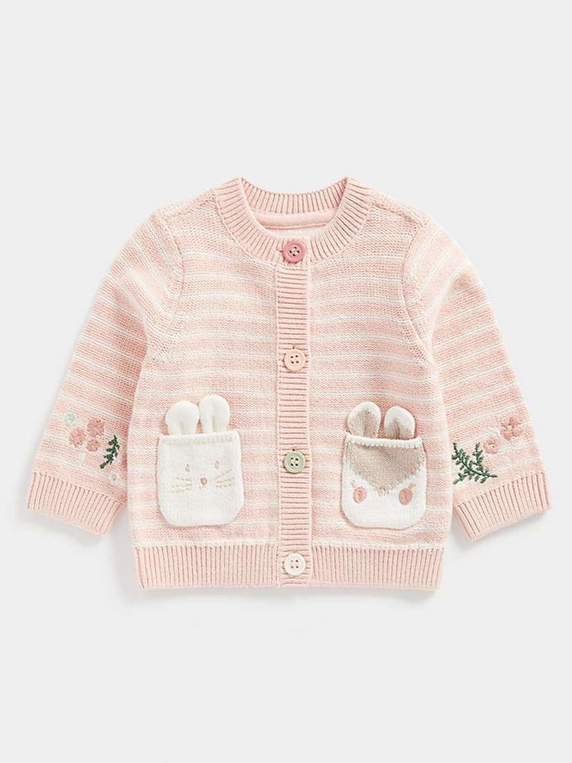 Buy mothercare Girls Pink Embroidered Bunny Pocket Organic Cotton Cardigan Sweaters for Girls 19014862 Myntra